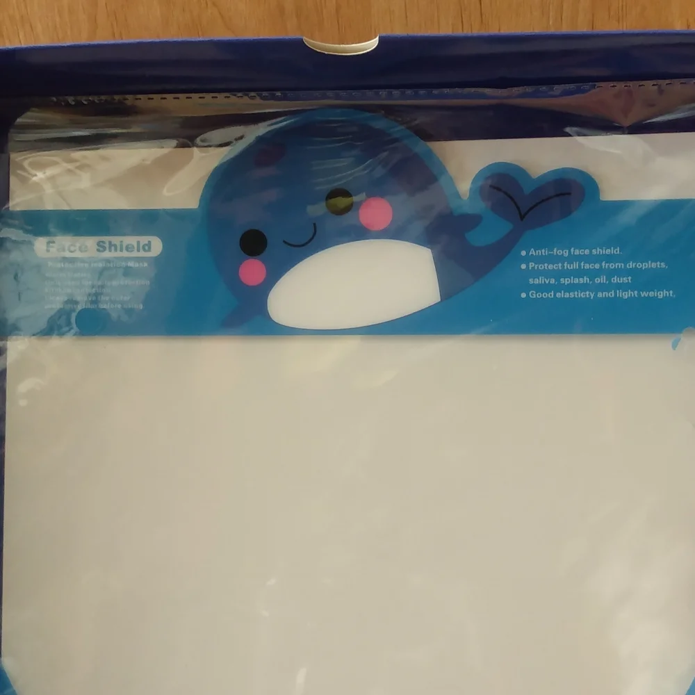 Face Shield (3/15$) Clear Transparent Print Design Whale